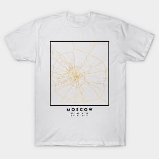 MOSCOW RUSSIA CITY STREET MAP ART T-Shirt